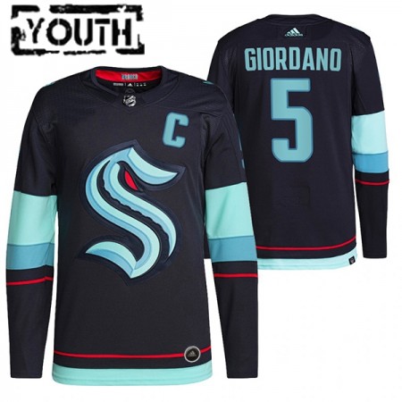 Kinder Eishockey Seattle Kraken Trikot Mark Giordano 5 2021-22 Navy Authentic